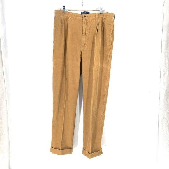 Polo Ralph Lauren Hammond Pant Men’s 36/32 Pleated and Cuffed Corduroy Pants - Picture 1 of 9